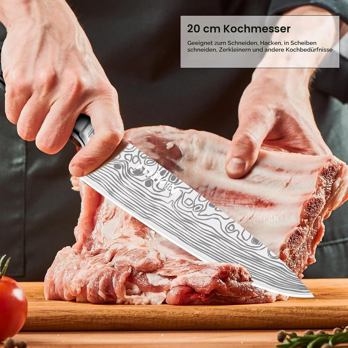 10-teiliges Küchenmesser-Set aus Edelstahl mit Tasche & Wetzstahl