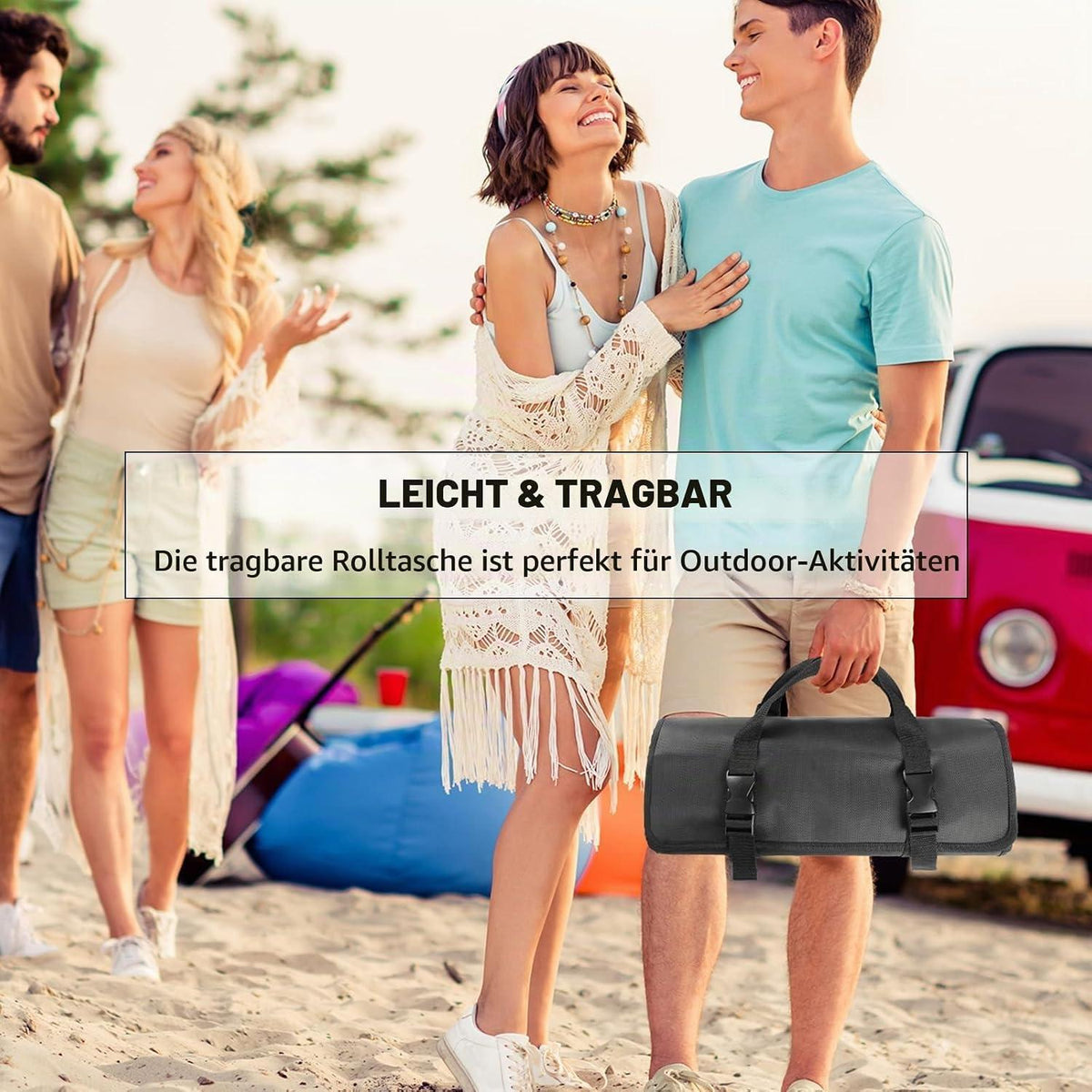 10-teiliges Küchenmesser-Set aus Edelstahl mit Tasche & Wetzstahl