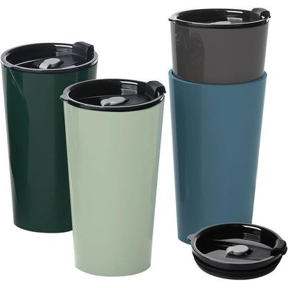 4er-Set Greentainer Reisebecher mit Deckel - 600ml Thermobecher