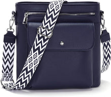 Damen Umhängetasche Mittelgroß Crossbody Bag 3 Reißverschlusstaschen