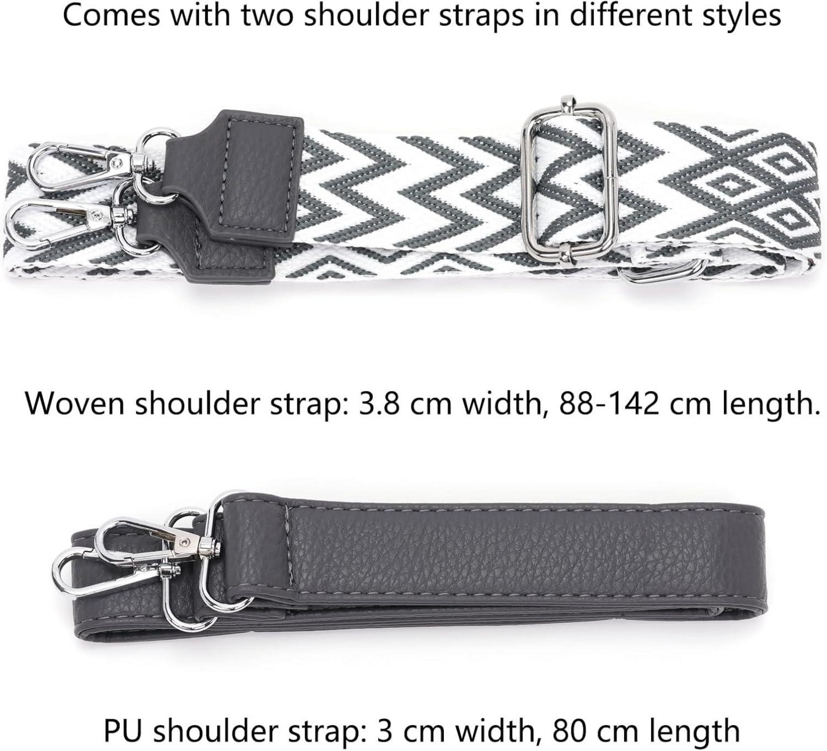 Umhängetasche Damen Mittelgroß Crossbody 3 Reißverschlusstaschen
