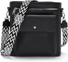 Schultertasche Damen Mittelgroß Crossbody Bag Schwarz