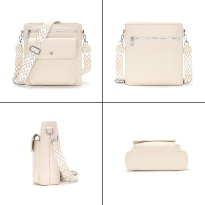 Damen Umhängetasche Mittelgroß Handtasche Crossbody 3 Fächer