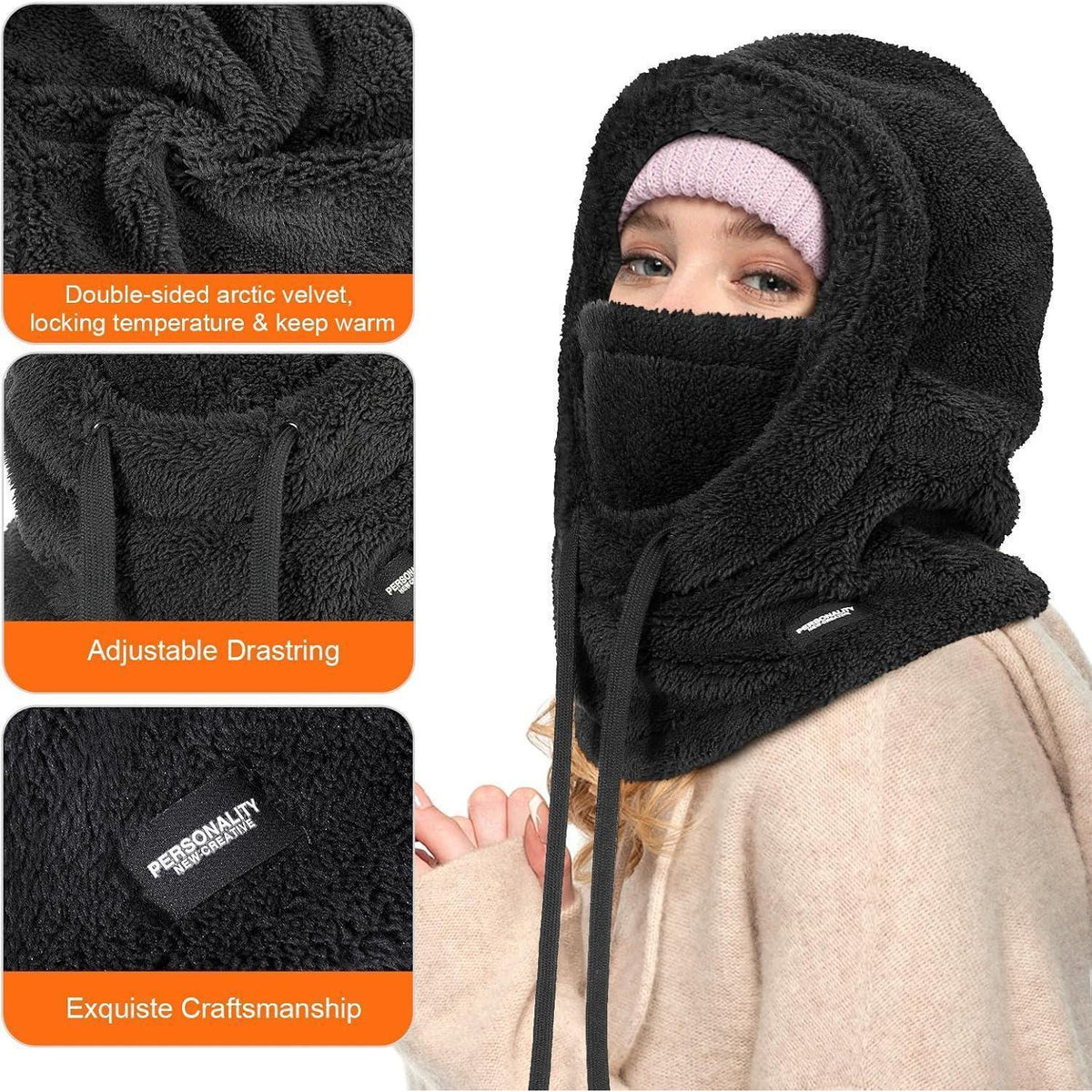 Sturmhaube Winter Mütze Fleece Warm Herren Damen Multifunktion