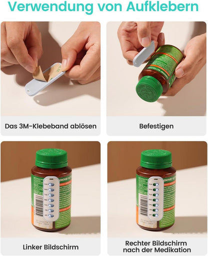 Doruimi Medikamenten-Erinnerung 4er Pack Halskette Klebezettel 7 Tage Blau Grün
