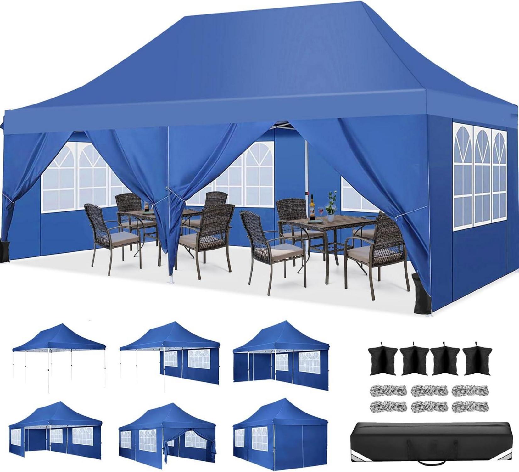 Faltpavillon Wasserdicht Stabil Winterfest 3x6m Pop-Up Partyzelt