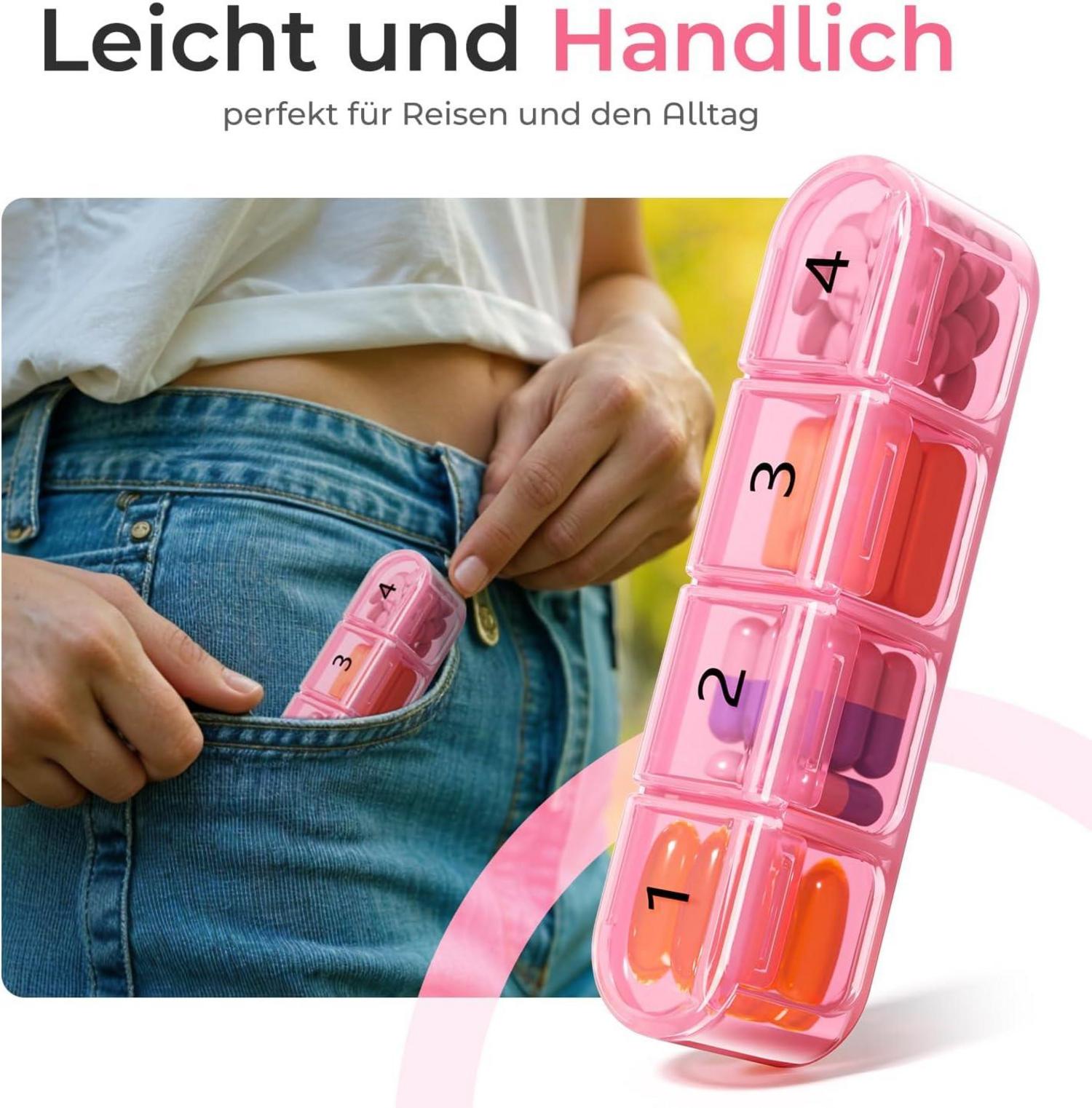 Monats-Tablettenbox 31 Tage Große Fächer Medikamentenbox für