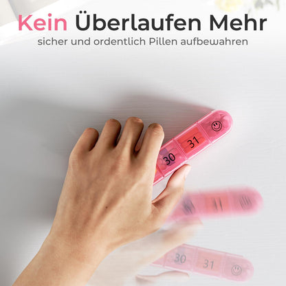 Medikamenten Organizer 31 Tage Pillendose Große Fächer - Rosa
