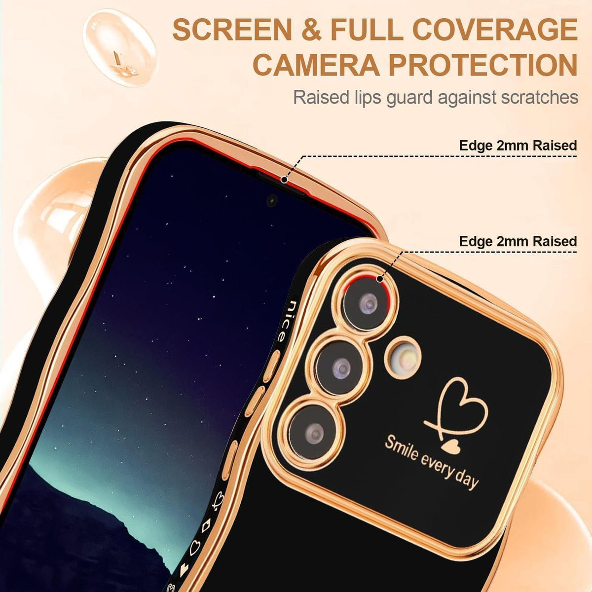 Handyhülle Samsung Galaxy S24 FE mit Wellenmuster, Schwarz