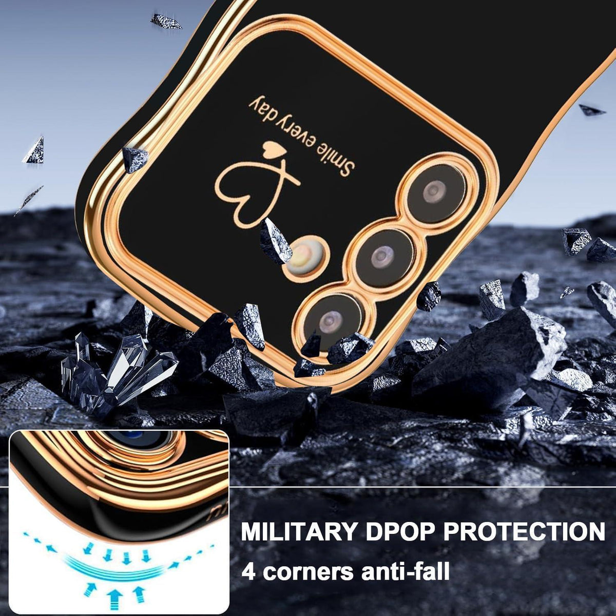Handyhülle Samsung Galaxy S24 FE mit Wellenmuster, Schwarz
