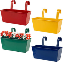 Hängende Blumentöpfe Metall für Garten Balkon Zaun - 4er Set