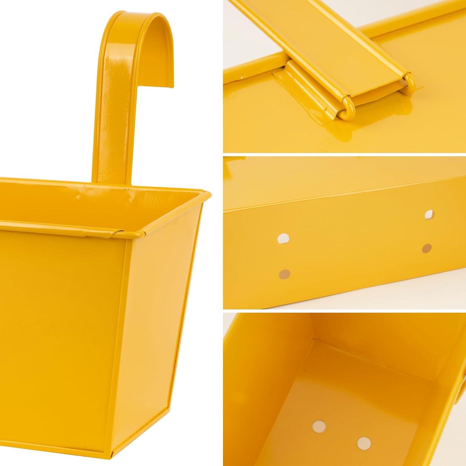 Hängende Metall-Blumentöpfe für Balkon und Garten 4er Set 26cm