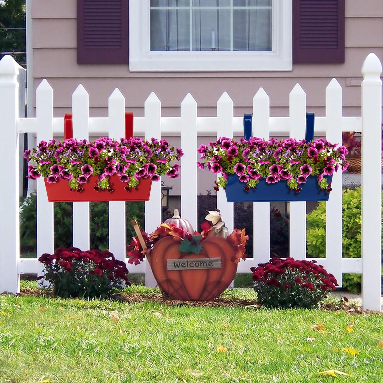 Hängende Metall Blumentöpfe für Balkon Zaun Garten Pflanzentöpfe 26cm×9,5cm×13cm