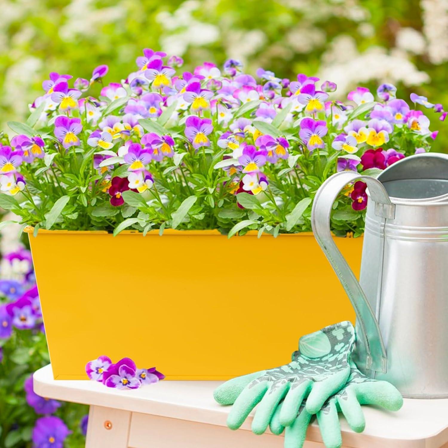 4er Set Hängende Blumentöpfe Metall Balkon Garten Pflanzentöpfe 26cm
