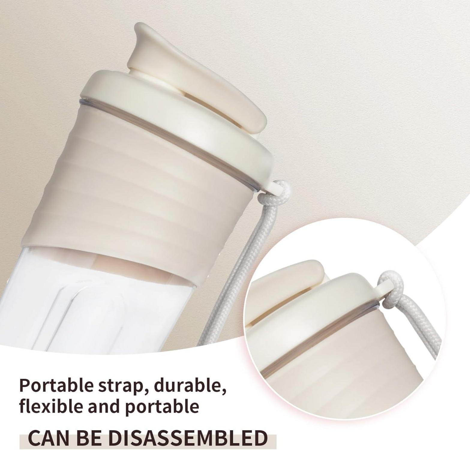 Protein Shaker 700ml Tritan BPA-frei Silikongriff Fitnessflasche beige