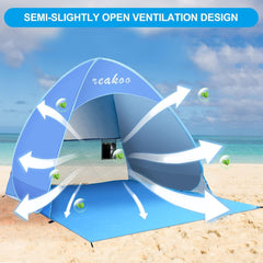 Pop-Up Strandmuschel 50+ UV Schutz Groß Tragbar Windschutz