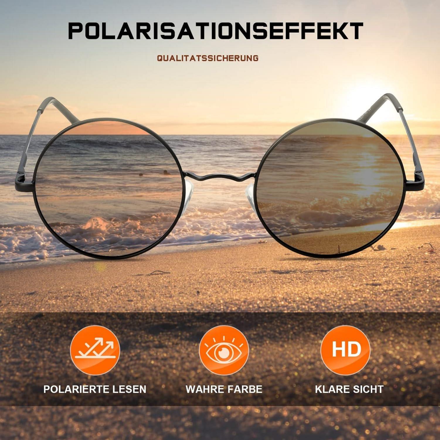 Polarisierte Steampunk Hippie Sonnenbrille Retro Vintage Unisex UV400