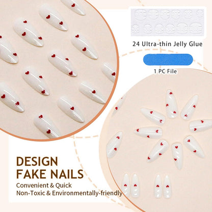 Weihnachts-Drucknagel 24 Stück Press on French Tip Glänzend