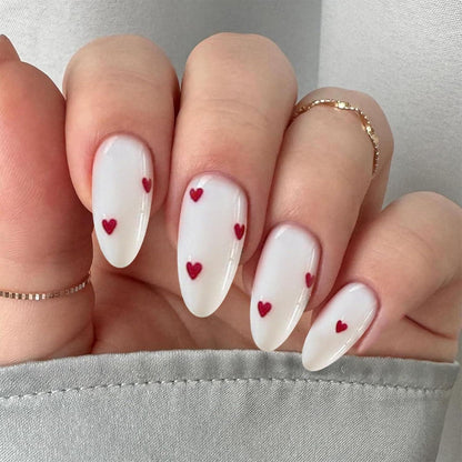 Weihnachts-Acrylnägel 24 Stück French Tip Mandel Press-On-Nägel