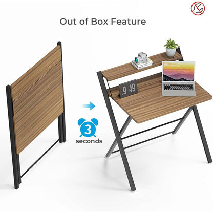 Klappschreibtisch 70cm mit Monitorständer, Espresso