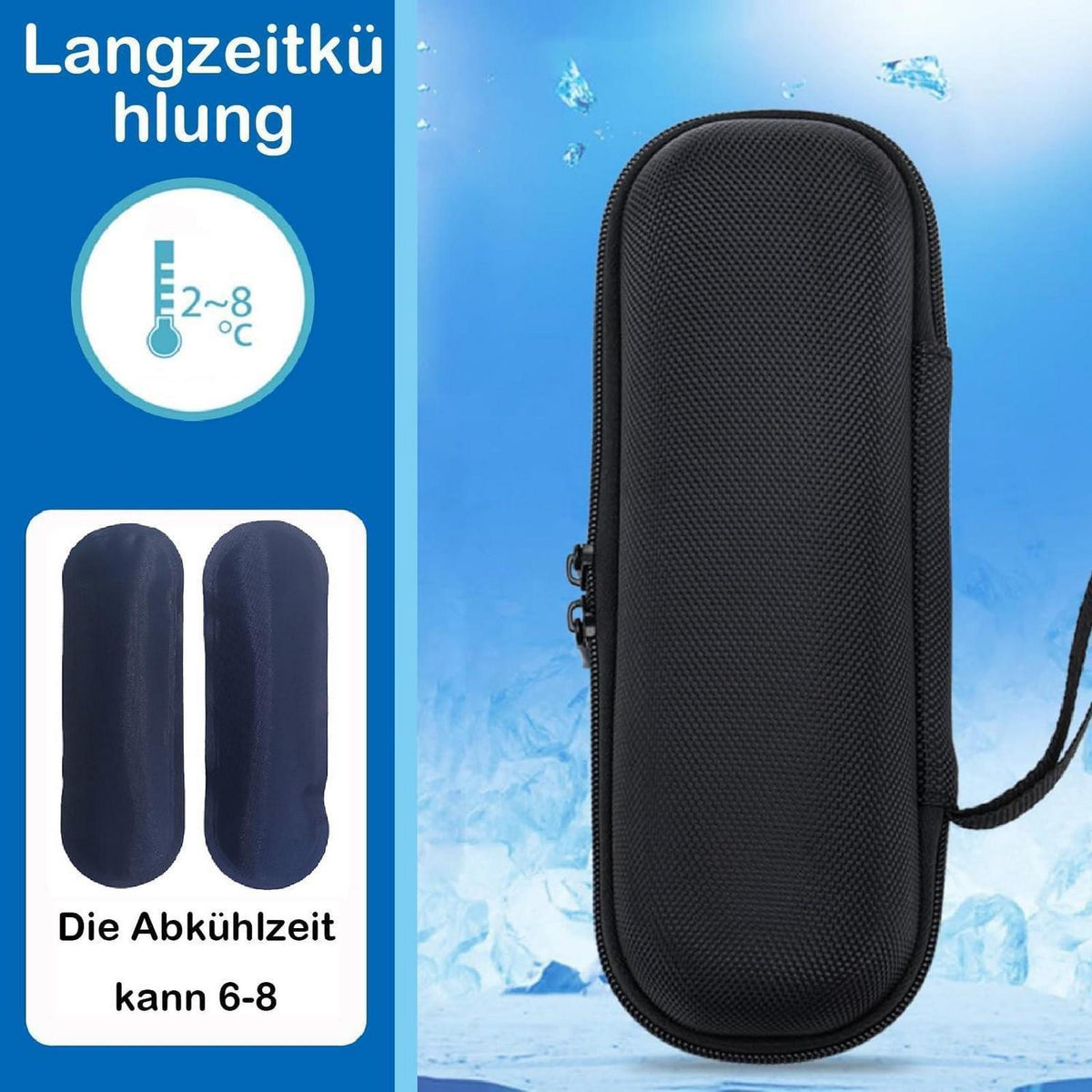 Insulin Kühltasche mit Kühlakkus – Diabetiker Reisetasche
