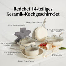 Redchef 14-teiliges Keramik Pfannenset mit