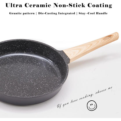 Keramik Topfset Pfannenset Induktion Granitmuster Schwarz