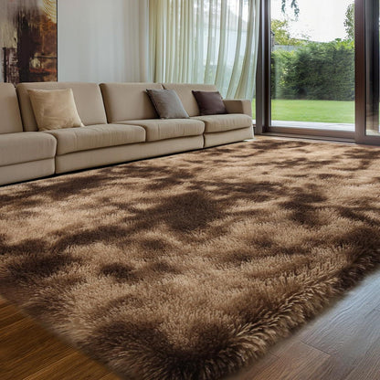 Hochflor Teppich Braun 275x370 – Flauschiger Wohnzimmerteppich