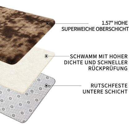 Hochflor Teppich Braun 275x370 – Flauschiger Wohnzimmerteppich