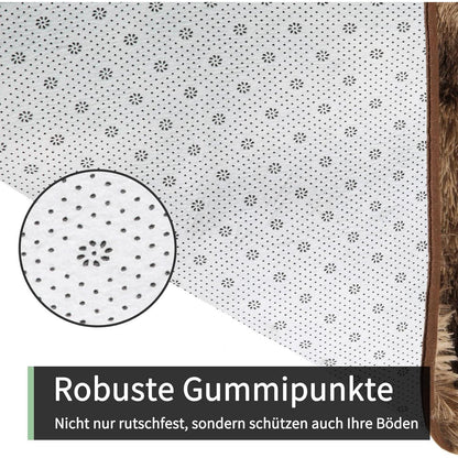 Hochflor Teppich Braun 275x370 – Flauschiger Wohnzimmerteppich