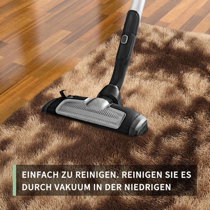 Hochflor Teppich Braun 275x370 – Flauschiger Wohnzimmerteppich