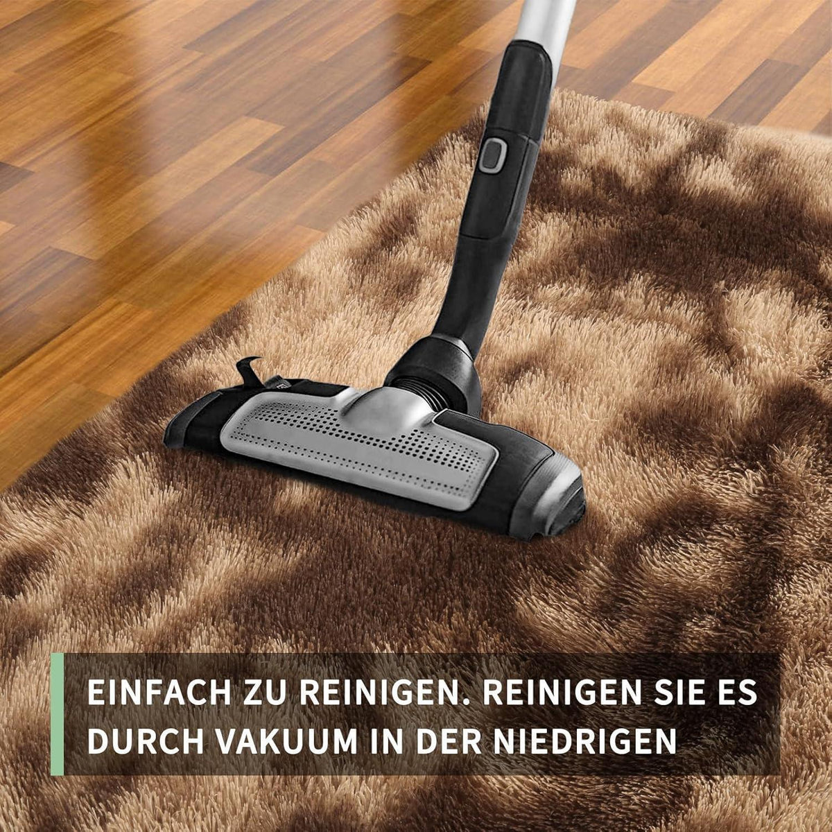 Flauschiger Hochflor Teppich Braun 140x200 – Waschbar & Rutschfest