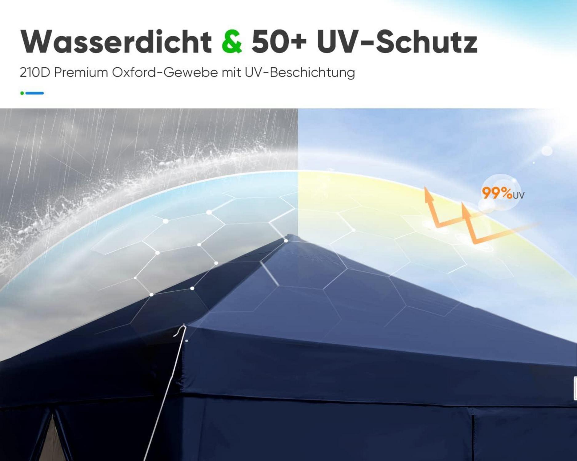 Faltpavillon mit 4 Seitenteilen Wasserdicht Stabil Winterfest