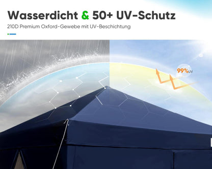 Faltpavillon mit 4 Seitenteilen Wasserdicht Stabil Winterfest