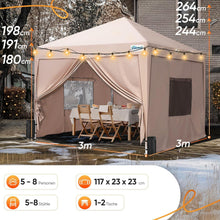 Quictent Pavillon 3x3 Wasserdicht Stabil Winterfest mit 4
