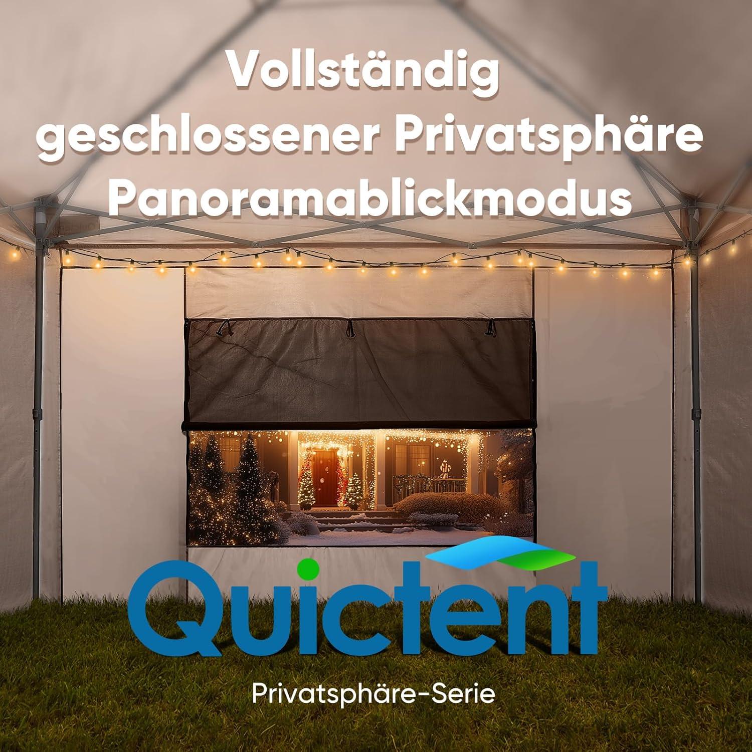 Pavillon 3x3m mit 4 Seitenteilen Wasserdicht Stabil Winterfest Beige