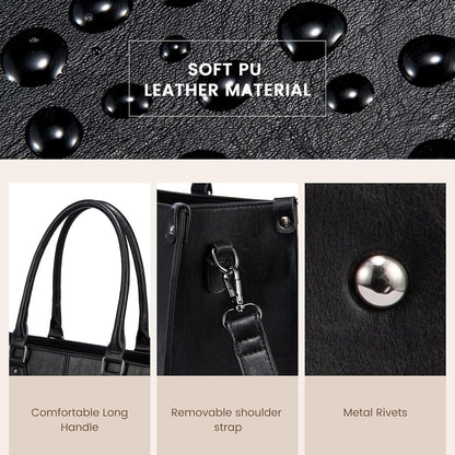 17.3 Zoll LOVEVOOK Damen Laptoptasche PU Leder Handtasche Schwarz