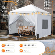 Quictent Pavillon 3x3 Wasserdicht Stabil Winterfest Pop up