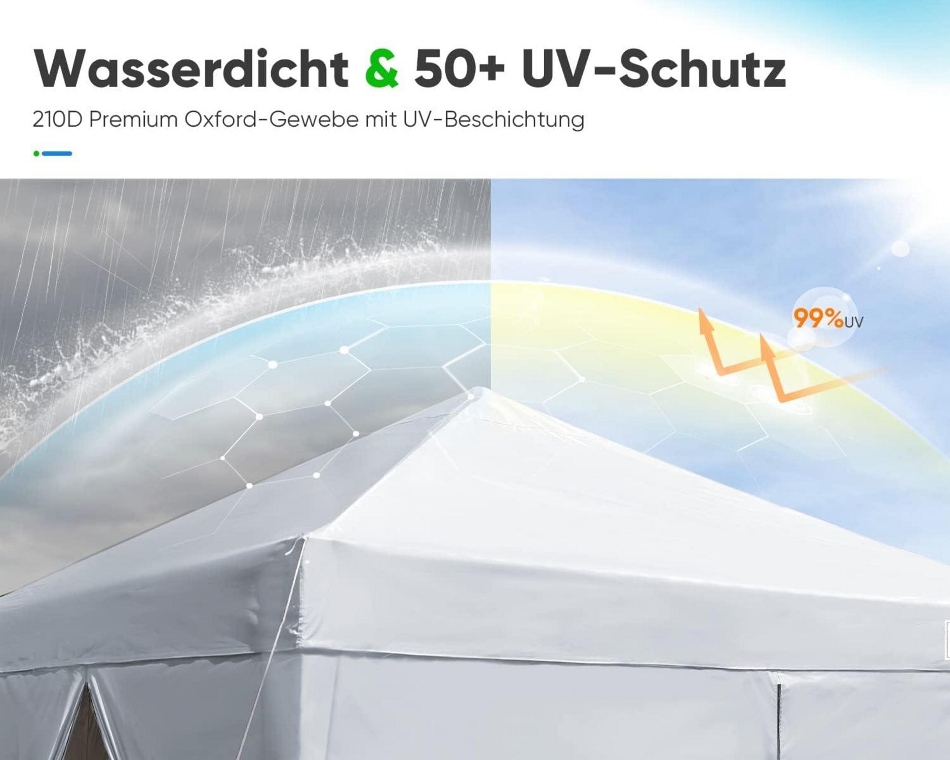 Faltpavillon Pop-Up Gartenpavillon 3x3 Wasserdicht Stabil Winterfest