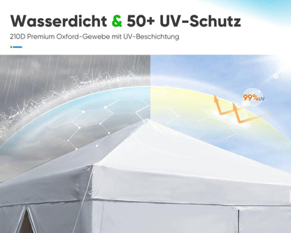 Faltpavillon Pop-Up Gartenpavillon 3x3 Wasserdicht Stabil Winterfest