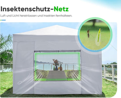 Faltpavillon 3x3 mit 4 Seitenteilen wasserdicht stabil