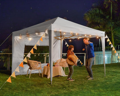 Quictent Pavillon 3x3 Wasserdicht Stabil Winterfest Pop up mit 4 Seitenwänden