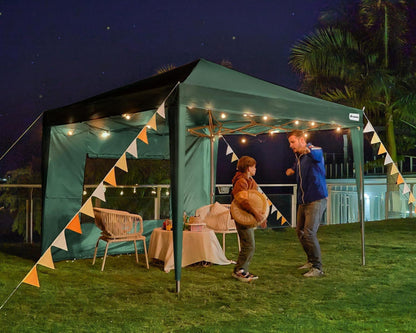 Quictent Pavillon 3x3 Wasserdicht Stabil mit 4 Seitenteilen, Grün