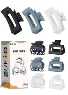 Zufio Matte Haarspangen Set, rechteckig und quadratisch