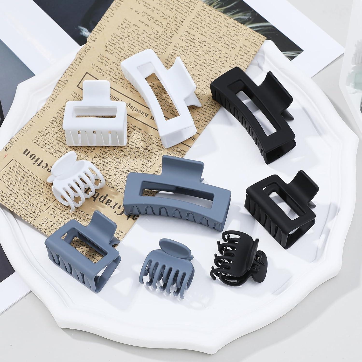 Haarspangen Set Damen 3 rechteckige 3 quadratische 3 kleine