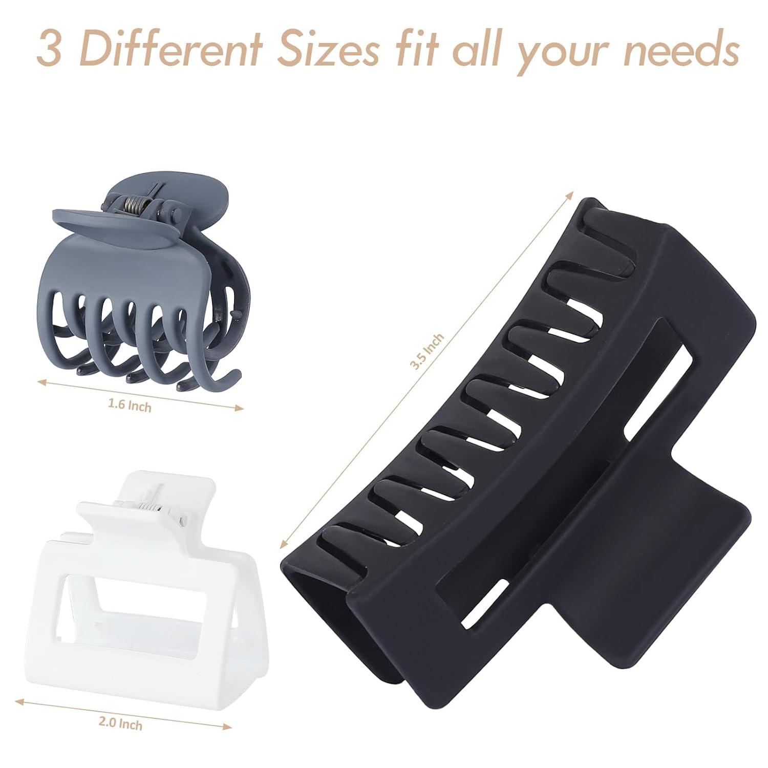 Zufio Matte Haarspangen Set, rechteckig und quadratisch