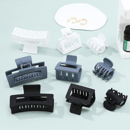 3-teiliges Haarspangen-Set: rechteckige & quadratische Klammern, Damen