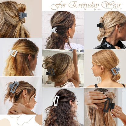 Haarspangen Set für Damen, rechteckig und quadratisch, 3-teilig