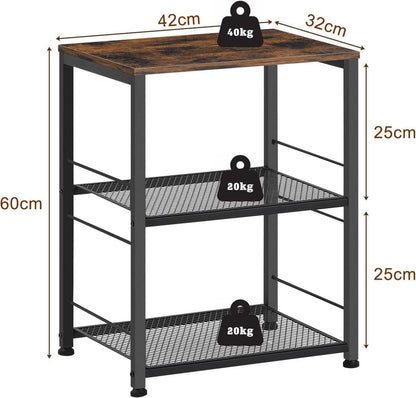 Beistelltisch 3 Ebenen Nachttisch Kaffeetisch Sofa 2 offene Fächer
