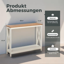 MAISON ARTS Schmaler Konsolentisch mit Ablageregalen